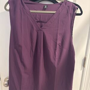 SHEIN Deep Purple V-Neck Blouse
